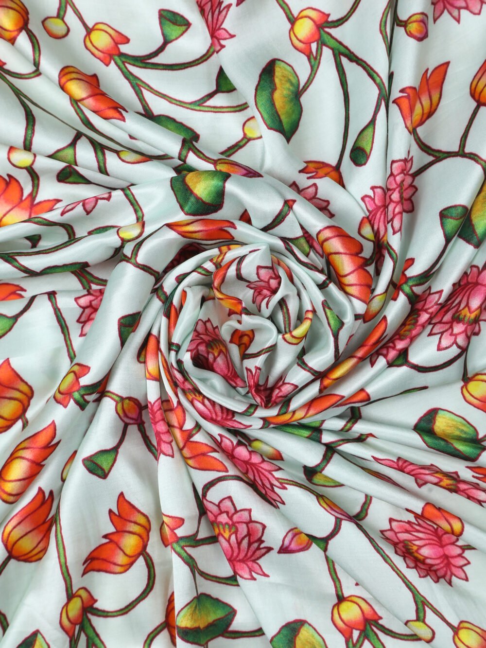 GREEN PICHWAI LOTUS PRINT DUPATTA - Image 6