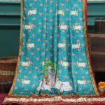 MAROON & BLUE SHRINATHIJI PICHWAI PRINT DUPATTA