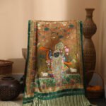 Gren Pichwai With Kalamkari Dupatta