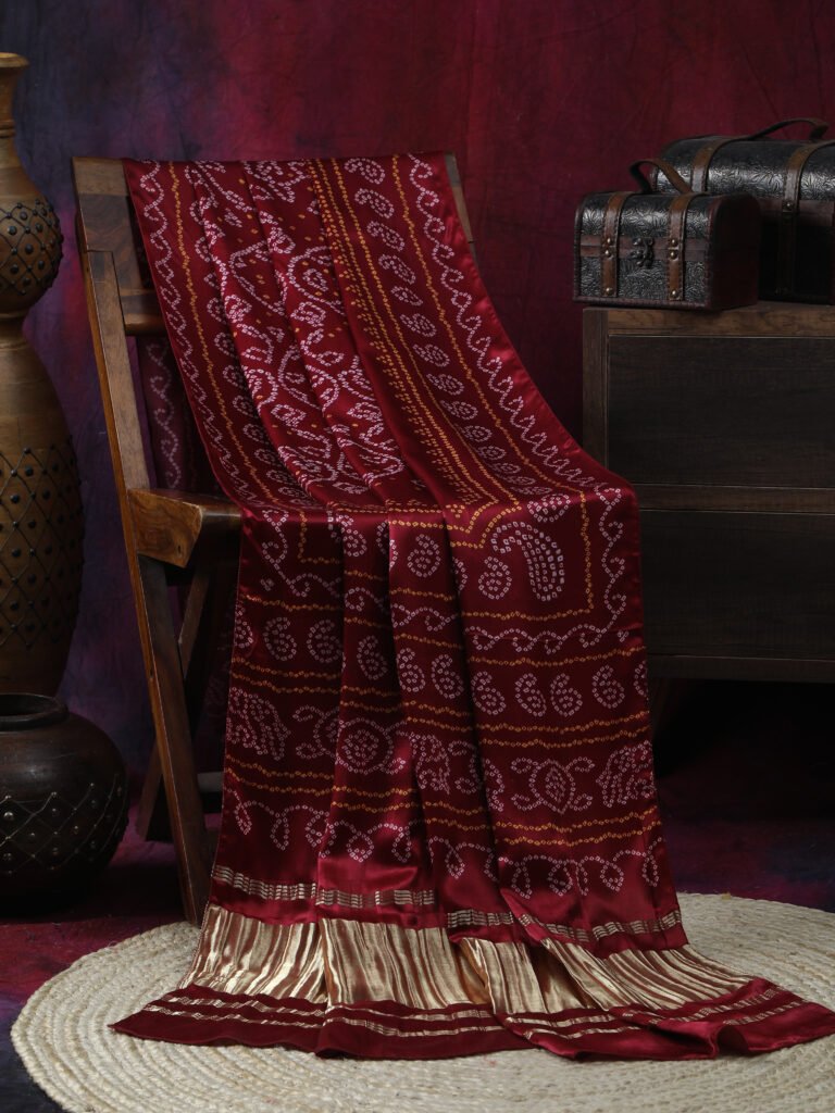 MAROON BANDHANI PRINT DUPATTA