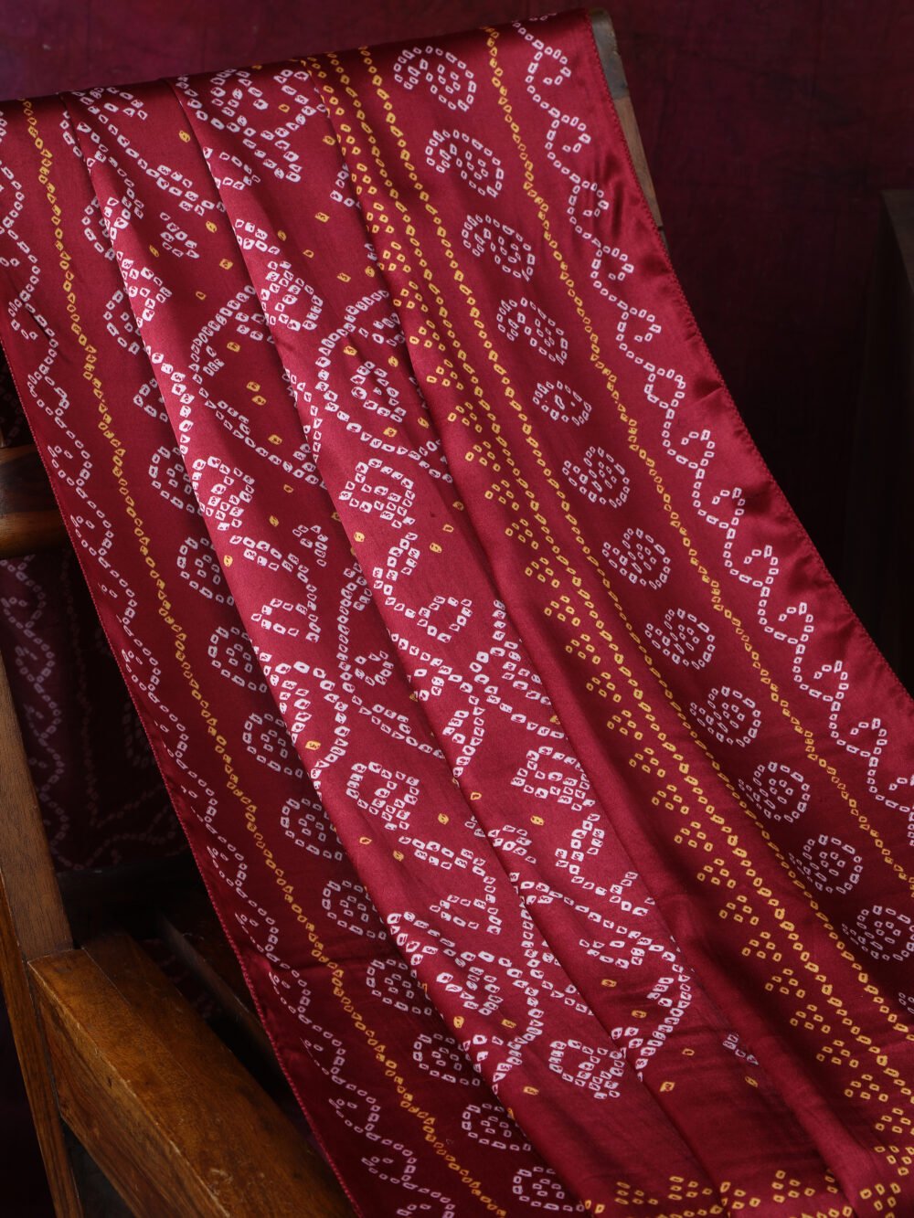 MAROON BANDHANI PRINT DUPATTA - Image 10