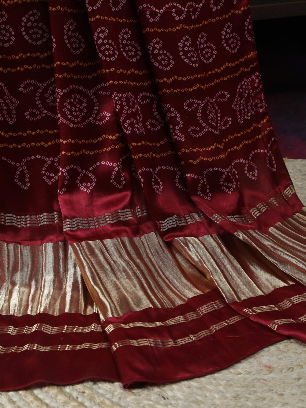 MAROON BANDHANI PRINT DUPATTA - Image 7