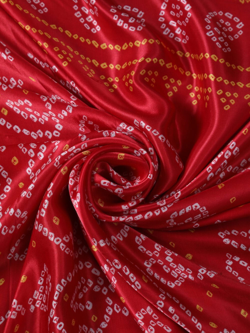RED BANDHANI PRINT DUPATTA - Image 7