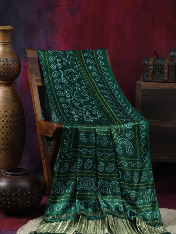 GREEN  BANDHANI PRINT DUPATTA