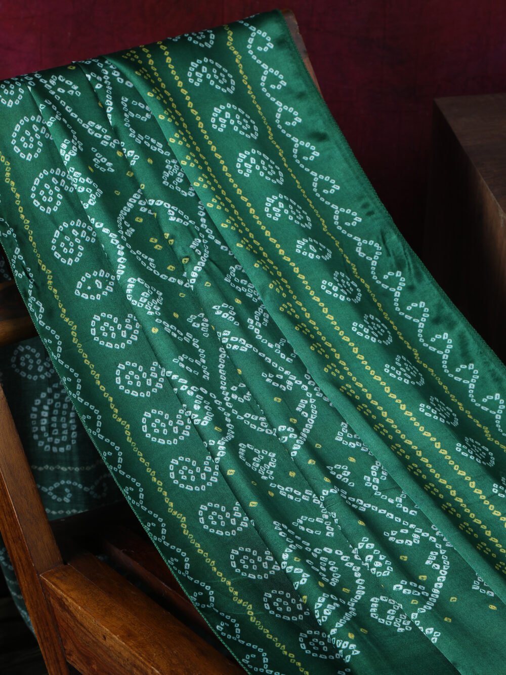 GREEN  BANDHANI PRINT DUPATTA - Image 4