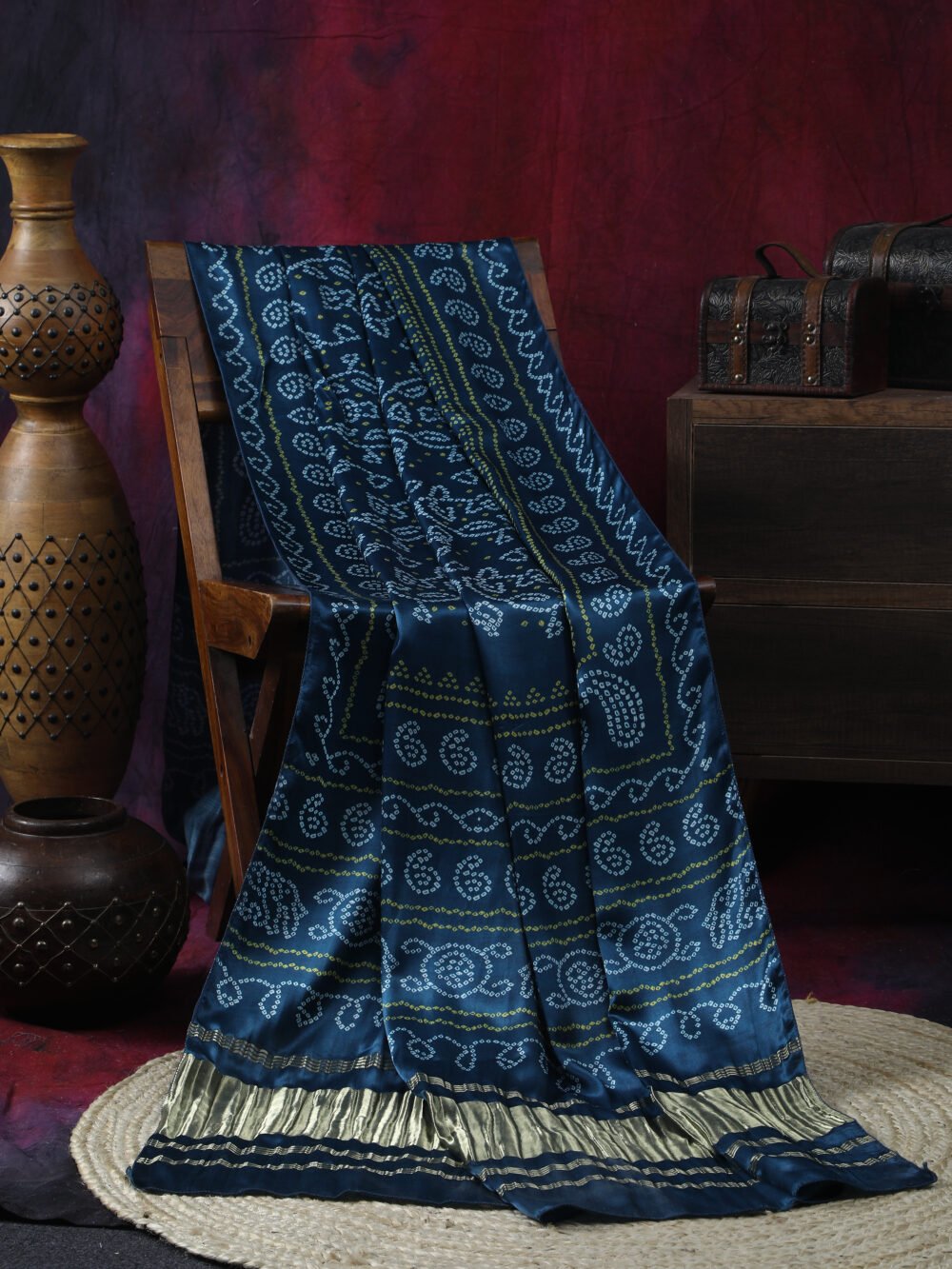 MOR PICH BLUE BANDHANI PRINT DUPATTA