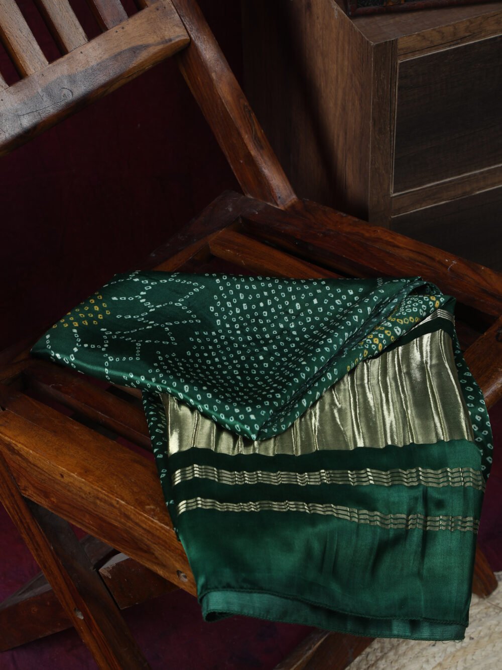 GREEN SURYAMUKHI BANDHANI PRINT DUPATTA - Image 7