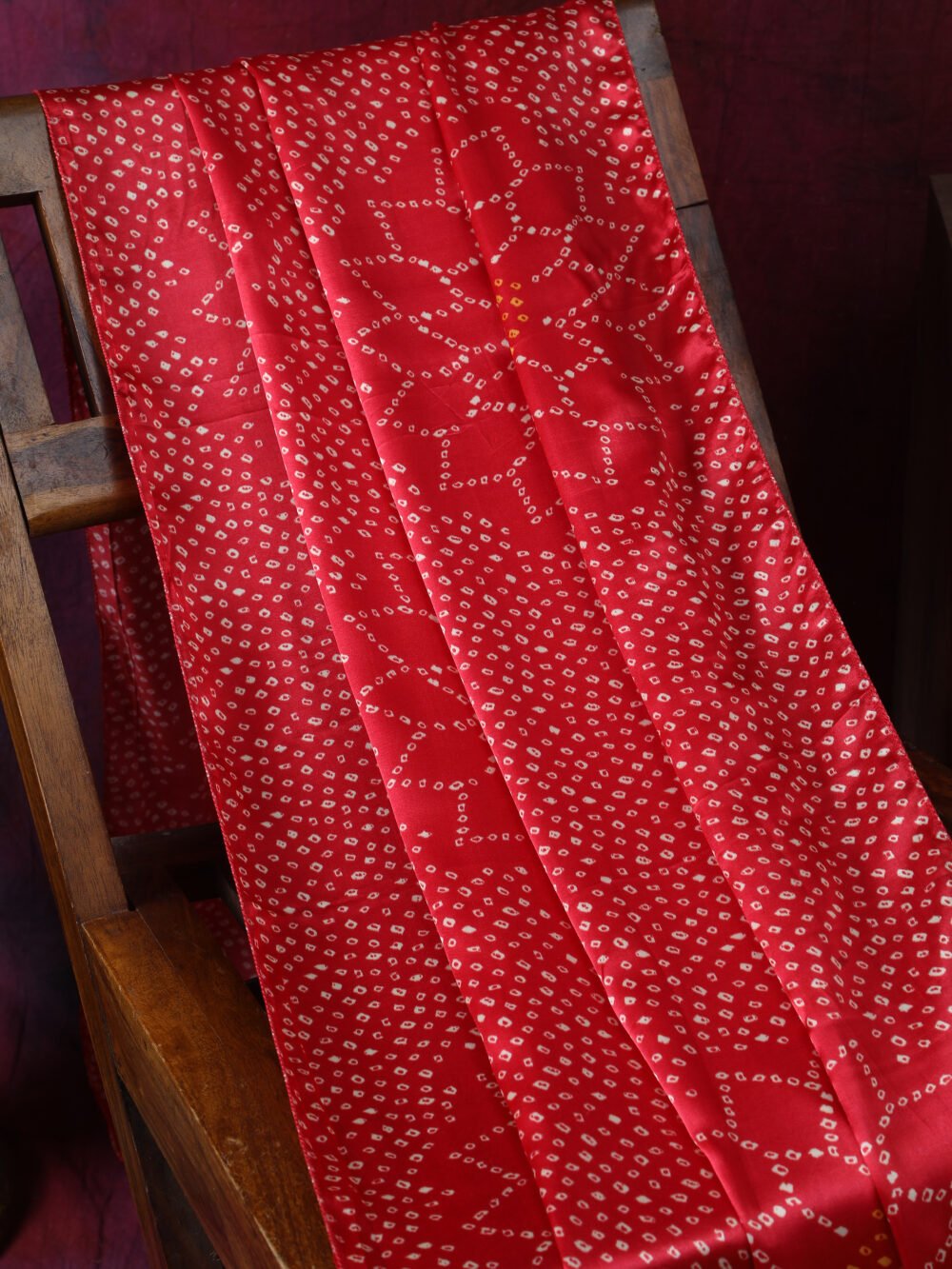 RED SURYAMUKHI BANDHANI PRINT DUPATTA - Image 10