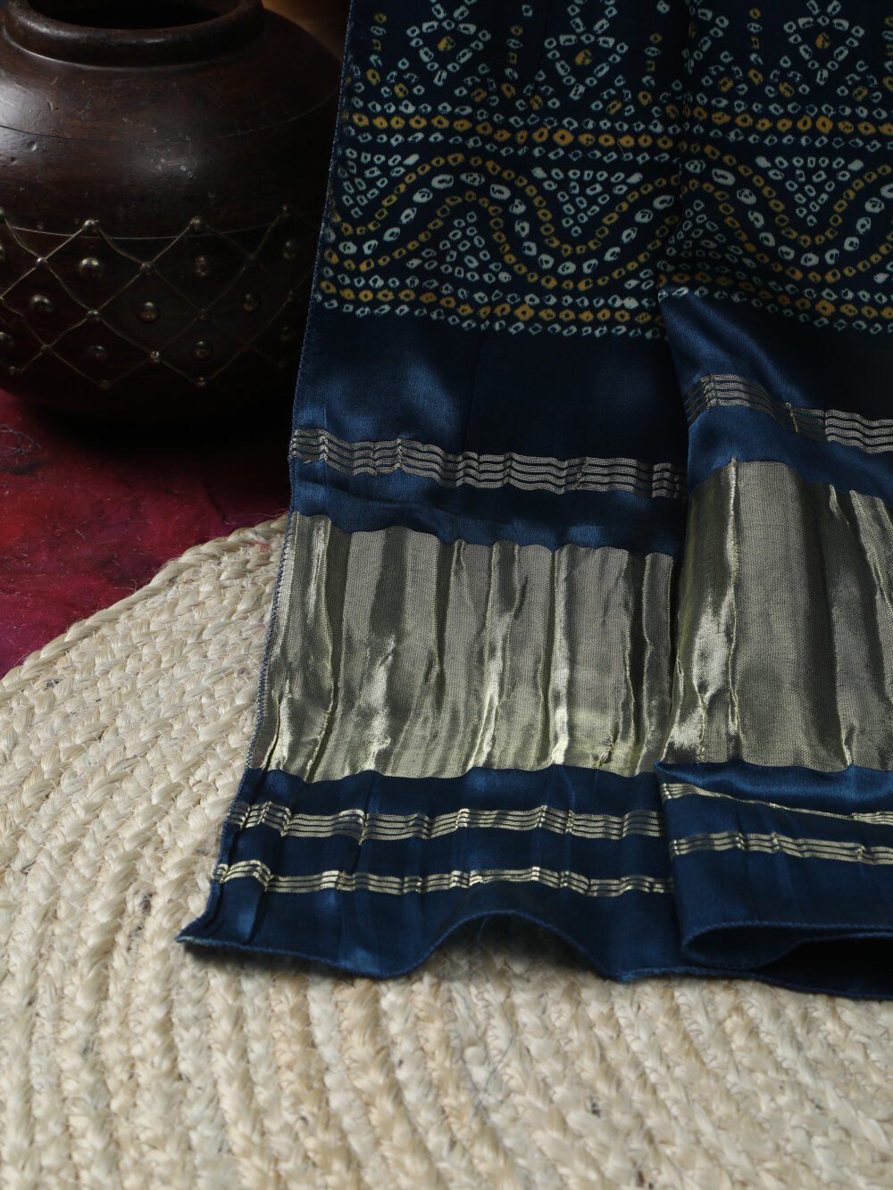 RAMA BLUE  SURYAMUKHI BANDHANI PRINT DUPATTA - Image 7
