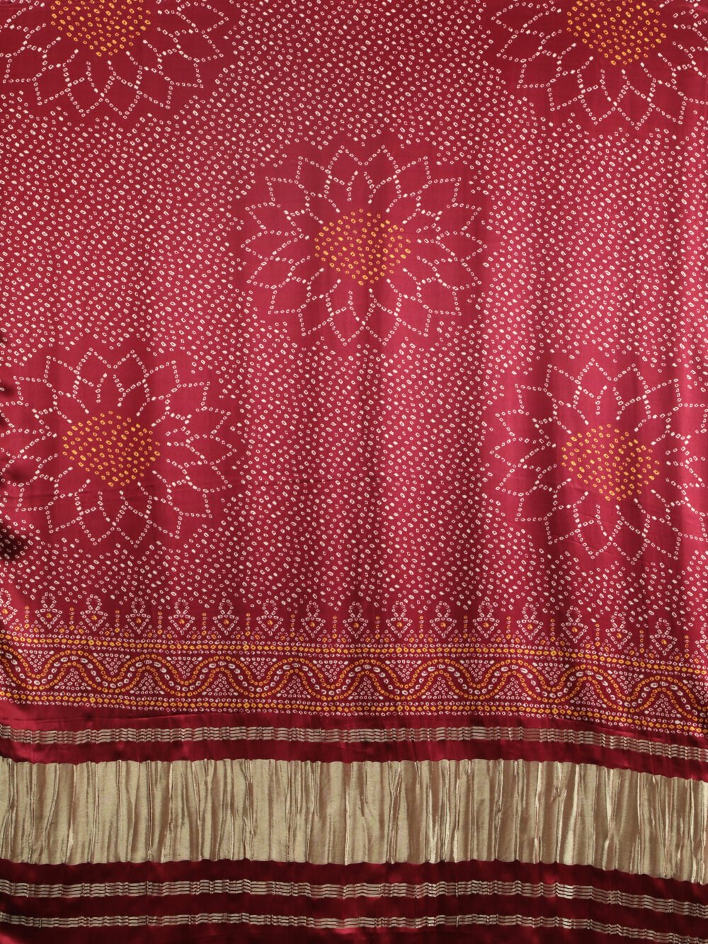 MAROON SURYAMUKHI BANDHANI PRINT DUPATTA - Image 6