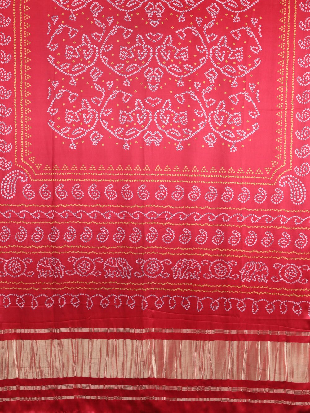 RED BANDHANI PRINT DUPATTA - Image 5