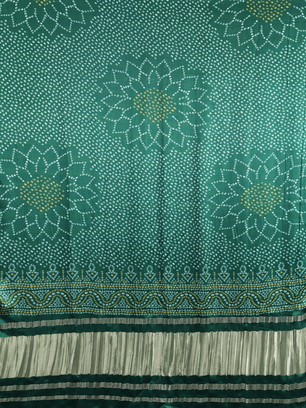 GREEN SURYAMUKHI BANDHANI PRINT DUPATTA - Image 4