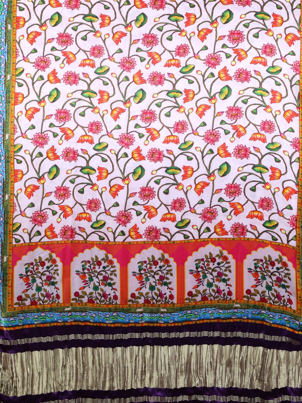 PURPLE PICHWAI LOTUS PRINT DUPATTA - Image 7
