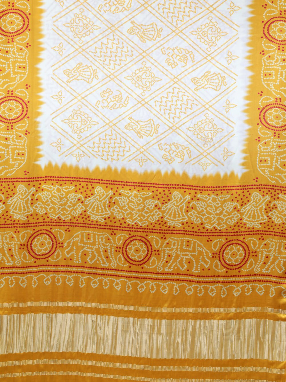YELLOW & CREAM BANDHANI PRINT DUPATTA - Image 3