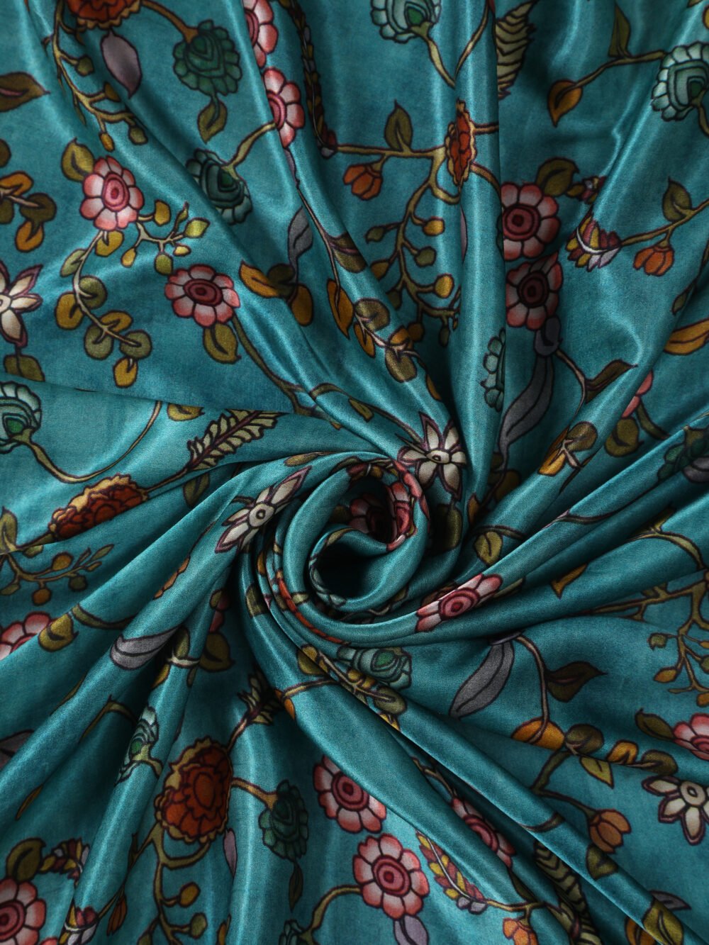 Rani & Blue Pichwai With Kalamkari Dupatta - Image 5