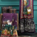 PURPLE PICHWAI RADHA KRISHNA PRINT SAREE WITH HATHI BANARASI PALLU SAREE