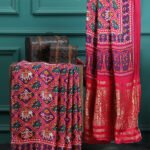 RANI & PURPLE IKKAT SAREE WITH BANARASI PALLU