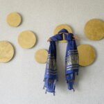 BLUE PLAIN DYED NAKSHI BORDER DUPATTA