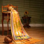Mustard Yellow Pichwai With Lotus Print Dupatta