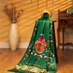 Green Shrinathji Pichwai With Lotus Print Dupatta