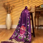 Purple Shrinathji Pichwai With Lotus Print Dupatta