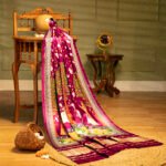 Magenta Pink Pichwai With Lotus Print Dupatta