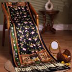 Black Shrinathji Pichwai With Lotus Print Dupatta
